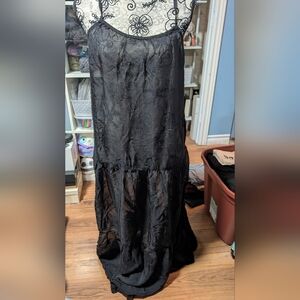 Bellambia Sheer Black Tiered Maxi Dress